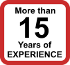 More than 15 Years of  EXPERIENCE